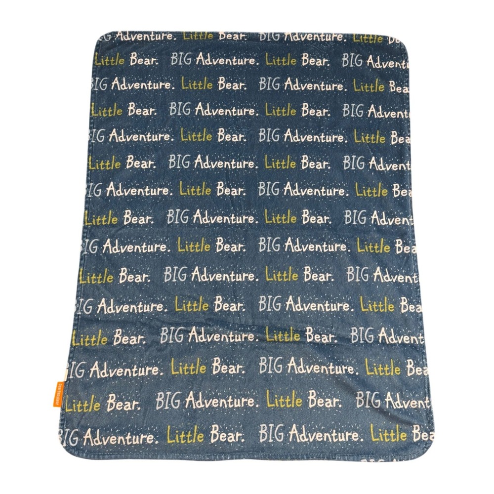 DearBabyGear Little Bear Big Adventure‎ Minky Baby Blanket Blue Woodland 30x39